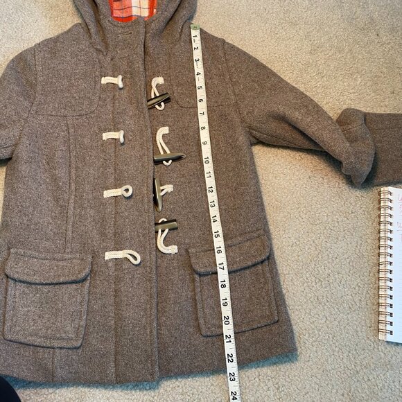 Old Navy Women's Wool Blend Brown Hooded Coat with Toggle Closure Size XS - Picture 9 of 9